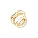 Stacking Skinny Wire Ring and Midi Ring Set of 6 (Gold-Plated-Base)