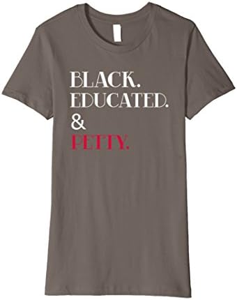 Women's Black Educated And Petty T shirt Large Asphalt