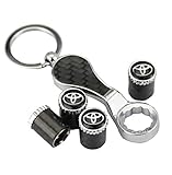 yunming Carbon Fiber Anti-Theft Auto Car Wheel Tire Air Valve Caps Stem Cover fit for Toyota