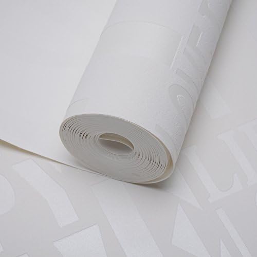 ALL LIKE Non-woven Fabric Wallpaper Wallcovering Home Livingroom bedroom kichen Decoration 20.8" x 393.7" (White)