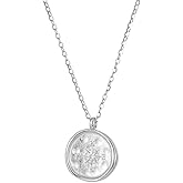 Izpack Compass Coin Pendant Necklace for Women Girls 925 Sterling Silver Star Burst Round Adjustable Chain Choker Necklaces Dainty Navigation Follow Your Dreams Jewelry Gifts