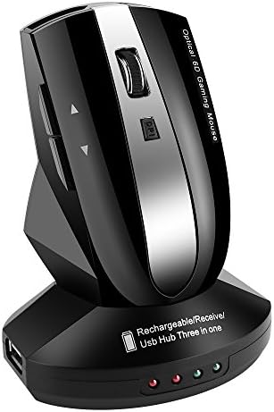 Wireless Gaming Mouse M01 2.4G Wireless Mice PC Computer Laptop Mouse With USB Rechargeable Charging Dock-Black