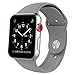 For Apple Watch Band, Acytime Durable Soft Silicone Replacement iWatch Band Sport Style Wrist Strap for Apple Watch Band Series 3 Series 2 Series 1 Sport, Edition (Dark Gray, 38mm)