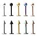 Ruifan 10PCS Assorted Colors Stainless Steel 3mm Ball&Spike Labret Monroe Lip Ring/ Tragus/ Helix Earring Stud Barbell Body Piercing Jewelry 16G 12mm