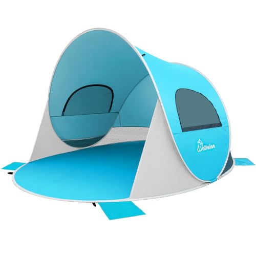 Wolfwise Pop Up Strandmuschel Uv Schutz 50, 6-7 Personen Groß Strandzelt
