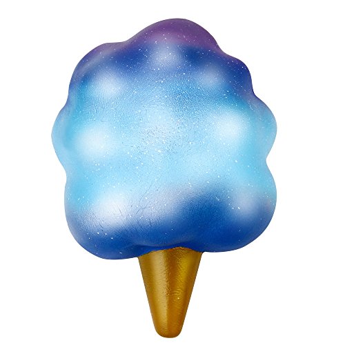 Squishies Jumbo,ZOMUSAR Cute Ice Cream Spun Sugar Scented Squishy Charm Slow Rising Stress Reliever Toy (A)