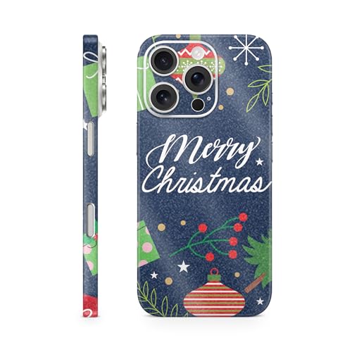 Glossy Glitter Phone Skin Compatible with Apple iPhone 16 Pro - Merry Christmas…