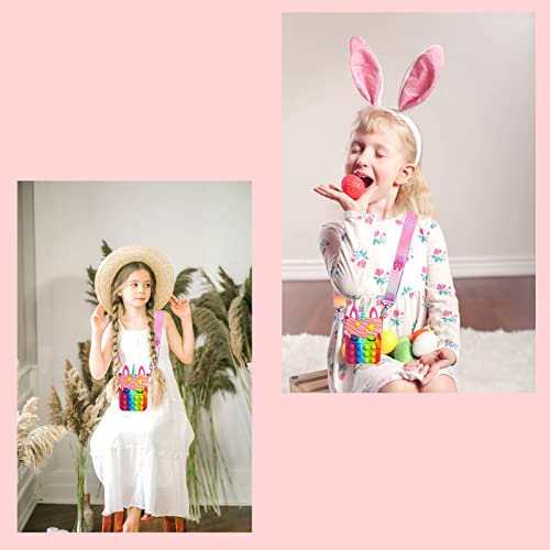 Forgreafa Pop Purse Fidget Toys for Girls, Push Bubble Sensory Crossbody Shoulder Bag, Dimple Toy Kids Handbag Relieve Stress Relief Silicone Bag