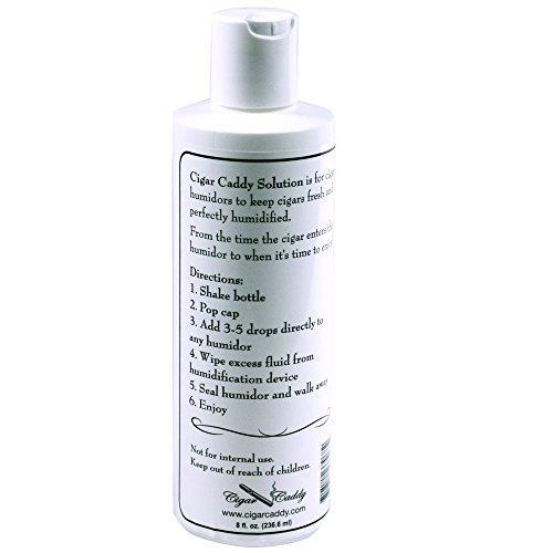 Cigar Caddy Humidor Fluid for Humidification, 8-Ounce Activator Solution, Anti Fungal, Works with Any Cigar Humidor