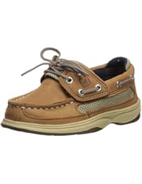 Sperry baby boys Leeward Boat Shoe, Dark Tan/Navy, 8 Little Kid US