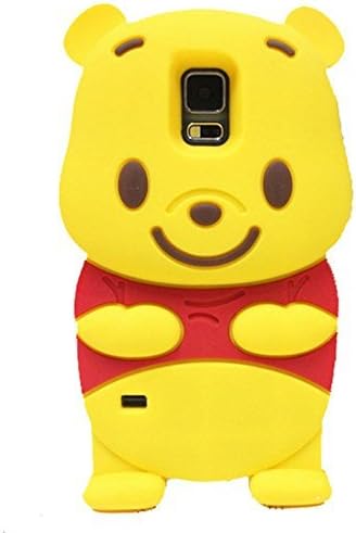 S5 Case,Galaxy S5 Case,Galaxy S5 Silicone Case,Bat King 3D Cute Cartoon Winnie Bear Soft Silicon Gel Rubber Case Cover Skin for Samsung Galaxy S5 i9600(Winnie)