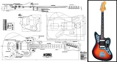 Luthier Supplies Plan of Fender Jaguar Electric Guitar - Full Scale Print
