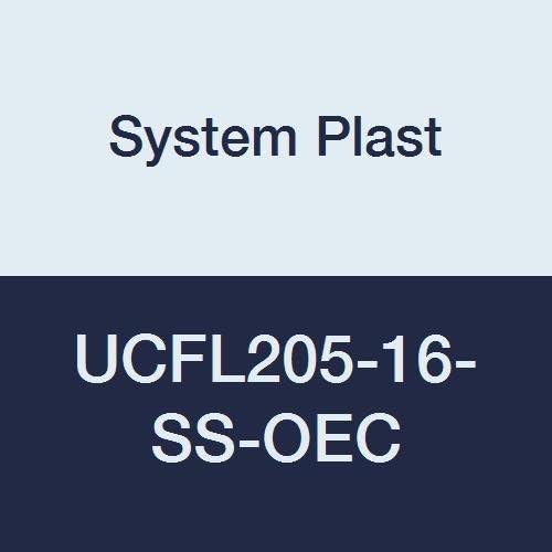 System Plast UCFL205-16-SS-OEC 3-Bolt Flange Bearing, Black Polyamide Housing with 1" Bore Diameter