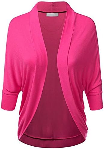 EYEUV Women's Casual Open Bolero Cardigan Chic 3/4 Batwing Sleeve Shrug (S-3XL)
