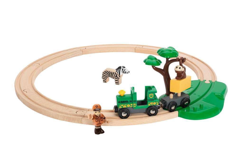 BRIO World Safari Train Set for Kids Age 3 Years Up - Wooden Railway Expansions and Accessories