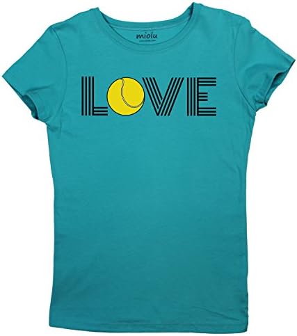 Miolu Youth Girls - Love Tennis - T-Shirt, Small, Tahiti Blue