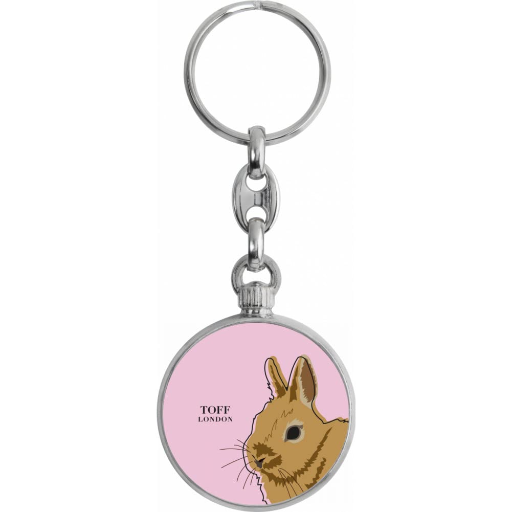 Toff London Brown Netherland Dwarf Rabbit Head Keyring