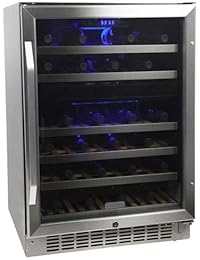 Sunpentown 24 Bottle Double Door Dual Zone Thermo Electric Wine Cooler With Heating Morrismeloiseiuz