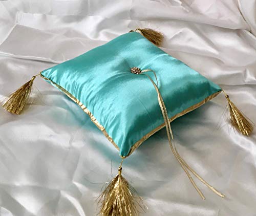 Wedding Ring Bearer Pillow Sweet 16 Quinceanera Light Turquoise