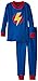 Sara's Prints Little Boys' Long John Pajamas, Blue Lightning Bolt, 3