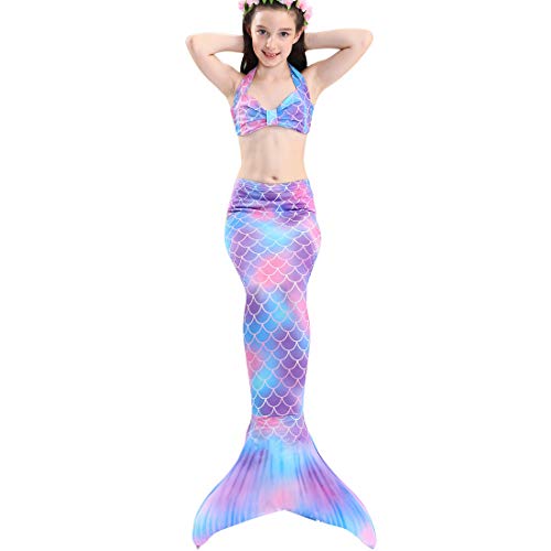 Girl's Mermaid Tail Swimsuit for Swimming Bikini Set Sea-Maid Princess Bathingsuit