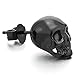 Rock Punk Gothic Small Stainless Steel Black Skull Stud Earrings for Men Women, 2 pcs
