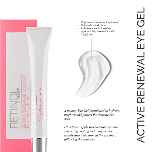 Robanda Retinol Active Renewal Eye Gel? Under Eye Treatment For Dark Circles and Puffiness ? For All Skin Types