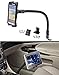 DigiMo 2-in-1 Cell Phone Car Holder or Tablet Car Mount with Flexible Gooseneck and Swivel Cradle for Apple iPad Mini, iPhone 13 12 11 XR 8 7 Pro, Samsung Galaxy S21 S20 S10 S9 Z Fold and More - Black