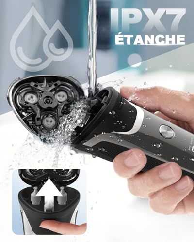 Professional Men's Electric Shaver with LCD Display, 4D Wireless Rotary Shaver