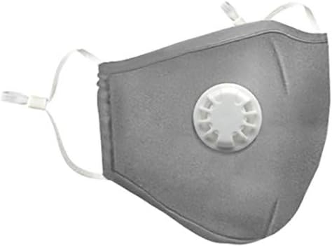 Reusable Dustproof Mask with Exhalation Valve,Dust Mask PM2.5 Windproof Foggy Haze Pollution Respirator Outdoor Trip Protection Mouth Mask, Respirator Face Mouth Masks (Gray)