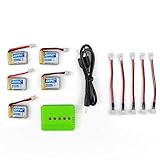 Boldclash 5pcs 3.7V 150mAh Lipo Battery with X5 Charger Set for JJRC H36 Eachine E010 Quadcopter Drone