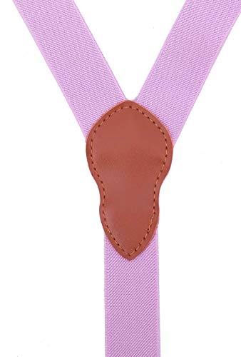 ORSKY Ladies Suspenders and Linen Bow Tie Set with Copper Clips 47" Lilac - Thumbnail 2