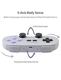 8Bitdo SN30 Pro - Mando inalámbrico Bluetooth con joysticks y vibración para Windows, Mac OS, Android, Steam, etc. Compatible con Nintendo Switch