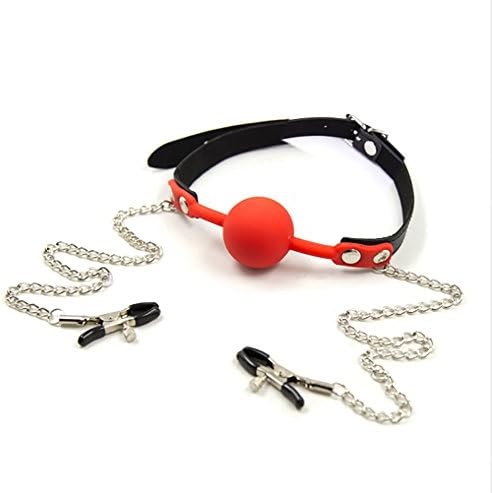 Pin Buckle Ball Plug with Chain Lover Gift (Red)
