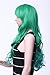 SWACC 22” Long Wave Curly Ombre Multi-color Cosplay Synthetic Wig Anime Costume hairpiece for Party with Wig Cap (Ombre Green-187)
