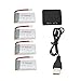 RC battery charger, Potensic 3.7V 650mAh 25C Lipo Battery(4PCS) with 4 In 1 X4 Battery Charger for Syma X5 X5C X5C-1 X5SW X5SC FJPJ0092
