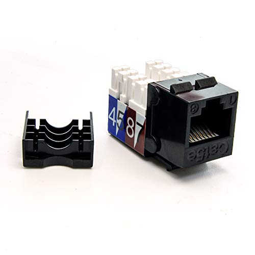 Beszin Cat.5E RJ45 110 Type Keystone Jack (50-Pack, Black)