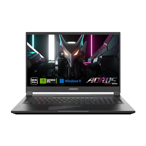GIGABYTE AORUS 17X: 17.3" 16:9 Thin Bezel QHD 2560x1440 240Hz, NVIDIA GeForce R…