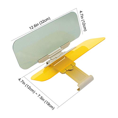Car Sun Visor, Extender Sun Blocker, Anti Glare Sunshade and Oncoming Windshield, HD 2 in 1 Day and Night Vision, Anti-Glare Driving, Anti-Dazzle Car Visor, Universal Size Fits Car Truck SUV (Medium)