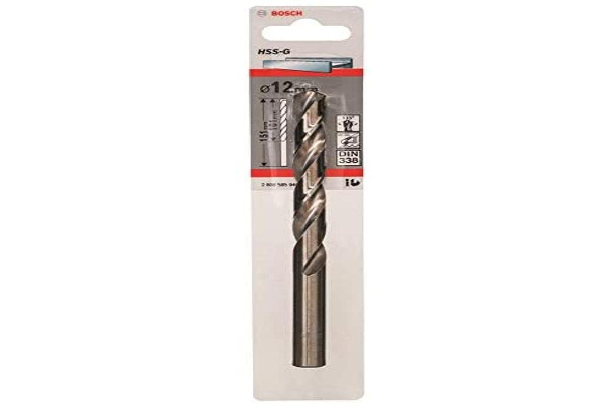 Bosch Professional 1x Metal drill bits HSS-G DIN 338 (for metal, Ø 12 x 101 x 151 mm, Accessory Drill Driver)