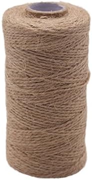 Tuture 320 Feet Natural Jute Twine Arts Crafts Gift Twine Christmas Twine Industrial Packing Materials Durable String for Gardening Applications 1 PC (328 Foot)