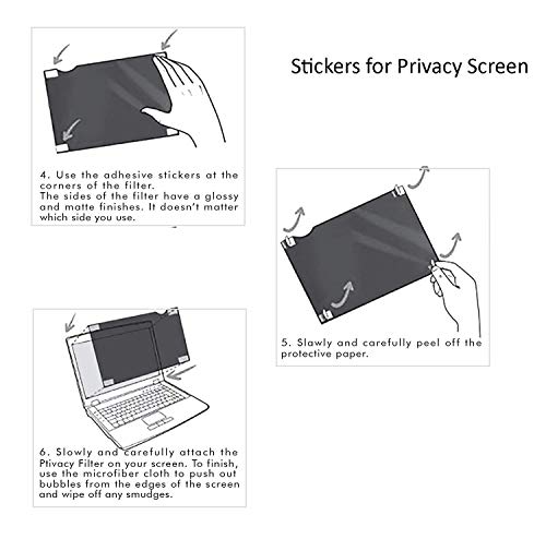 Plastic Slide Mount Tabs for Privacy Screen, Adhesive Strips Tabs for Privacy Screen - Replacement Set of Holder Tabs for Monitor or Laptop Privacy Filter(3-Pack)