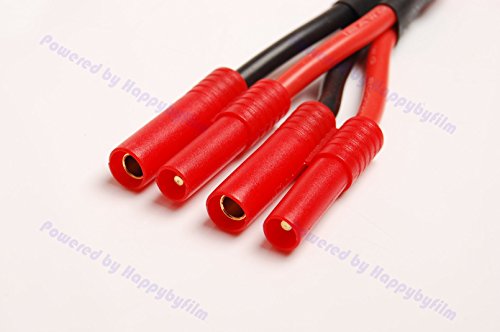 Pack(3) 4MM Parallel Charge Adapter 12awg Wire Heavy Duty for RC Turnigy HXT