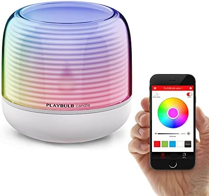 PLAYBULB LED Candle, Smart Bluetooth Flameless Candle, Color Changing Battery Operated Rechargeable Electric Candle with Timer and APP Remote Control for Party/Candle Holder/Night Light/Wedding Decor