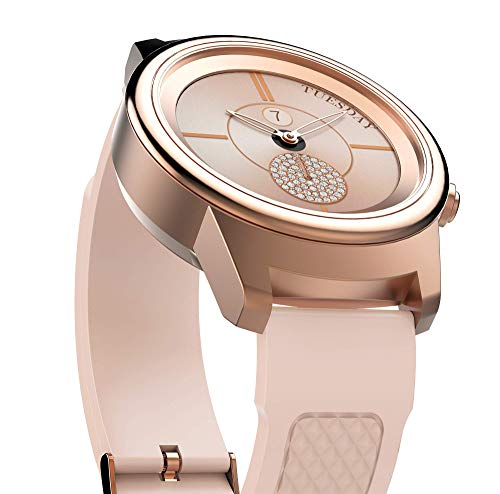3Plus Callie Hybrid SmartWatch for Women, 30+ Day Battery | Heart Rate Monitor, Pedometer, TFT Vibrant Display, Sleep Tracker, Calorie/Step Counter, Music Controls, for iPhone and Android | Rose Gold