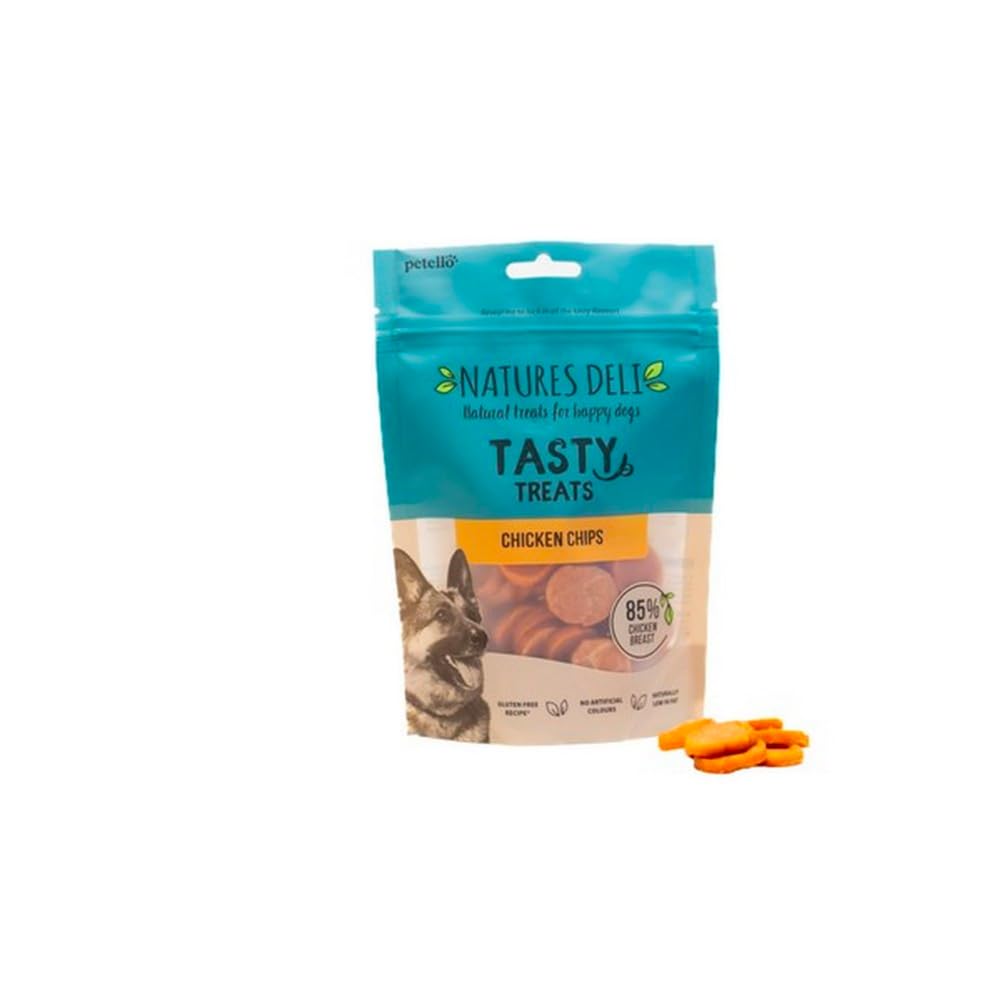 Natures Deli Chicken Chips Dog Treats, Gluten Free Low Fat Bite-size Treats for Dogs, High Protein Dog Biscuits - 100 g — image 1