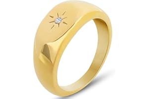 Jude Jewelers Stainless Steel Sunshine Signet Style Fashion Dainty Wedding Promise Festival Birthday Pinky Ring