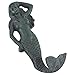 TG,LLC Treasure Gurus Mermaid Wall Hook Cast Iron Antique Green