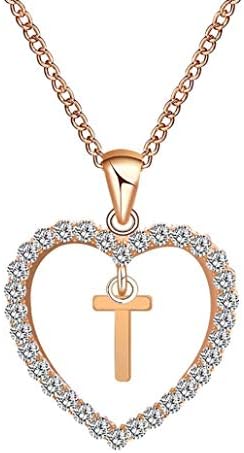 TINGSU Letter necklace Fashion Fashion Women Gift 26 English Letter Name Chain Pendant Necklaces Jewelry (T)