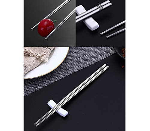 Reusable Travel Utensils Silverware with Case,Travel Camping Cutlery set,Chopsticks and Straw for Camping, Portable Flatware Cutlery Set with Case, Stainless steel Travel Utensil set 8 Piece